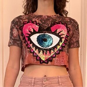 Harry Potter crop top with sequin eye